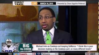 ESPN First Take - Michael Irvin questions the Cowboys for losing DeMarco Murray