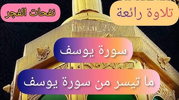 ما تيسر من سورة يوسف / صوت جديد رائع راحة نفسية قراءة تبكي القلوب