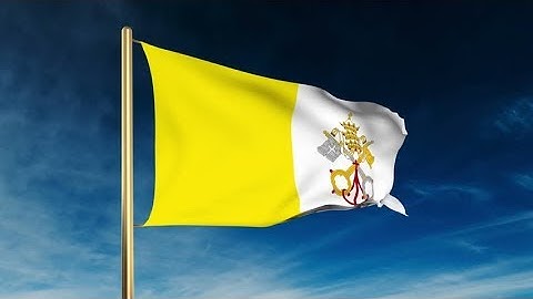 4K Vatican City flag slider style. Waving in the wind with cloud background animation Stock video