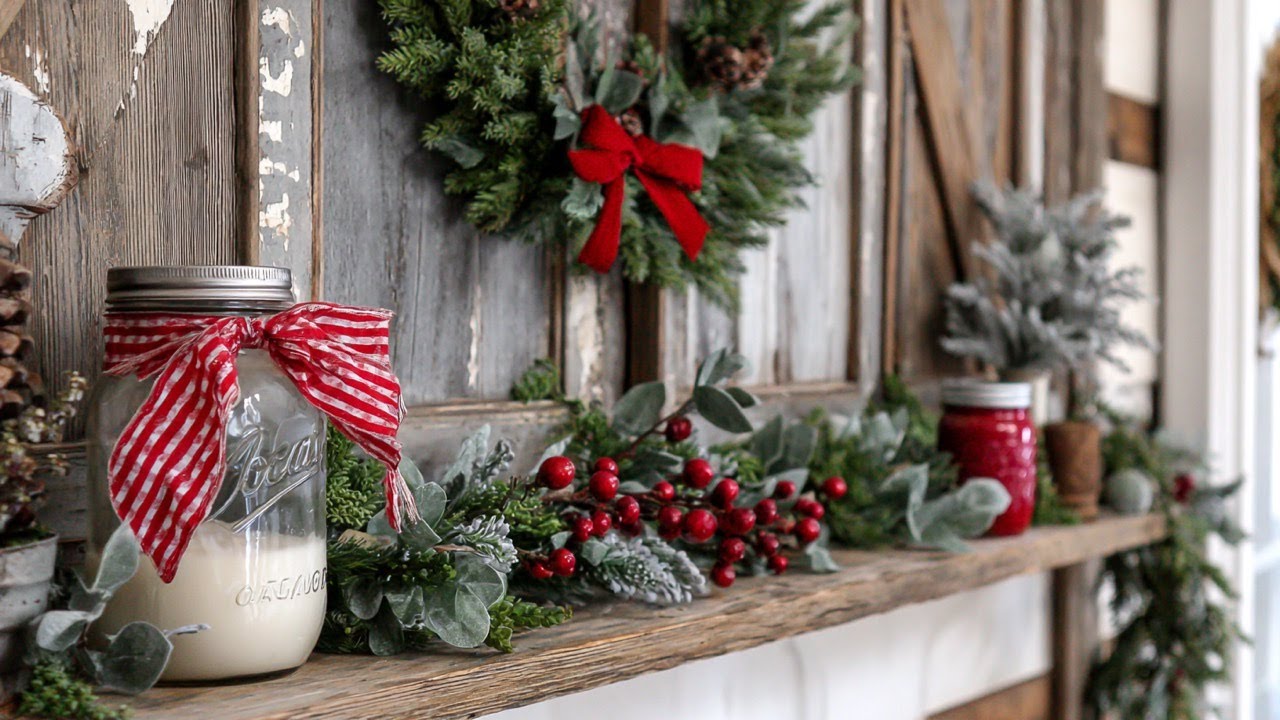 Рождественские украшения в стиле винтажного фермерского дома 2025: уютные идеи для праздника, сде...