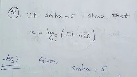 HYPERBOLIC FUNCTIONS maths1A vsaqs||