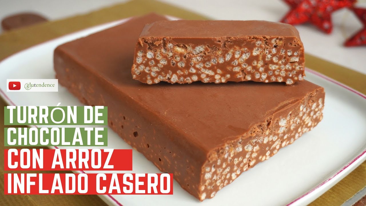 TURRÓN DE CHOCOLATE crujiente con arroz inflado casero + CÓMO HACER ARROZ INFLADO | Tipo Suchard