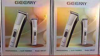 Geemy Professional Hair Trimmer Model : GM-657 | 60 Minutes Runtime 4 Length Settings Unboxing Video