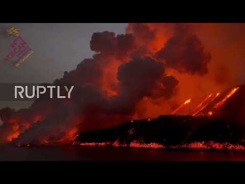 Spain: New lava delta formed at La Palma