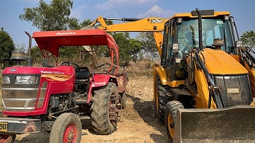 Mahindra YUVO 415DI And Swaraj 843XM Tractor Working For Pond Making With JCB 3dx Machine | Dozer |