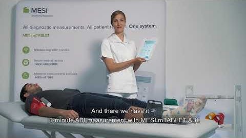 Demonstration of ankle-brachial index (ABI) measurement - MESI mTABLET ABI
