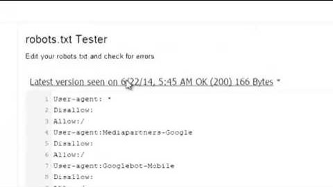 How to test a robots.txt file using Google Webmaster tools