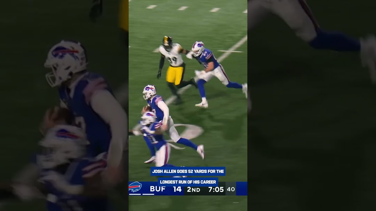 Best QB Runs Josh Allen Goes 52 Yards For The Longest Run Of His Career