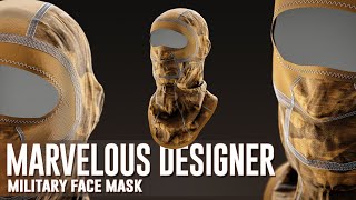 How to a Military Face Mask in Marvelous Designer | Time-Lapse screenshot 4