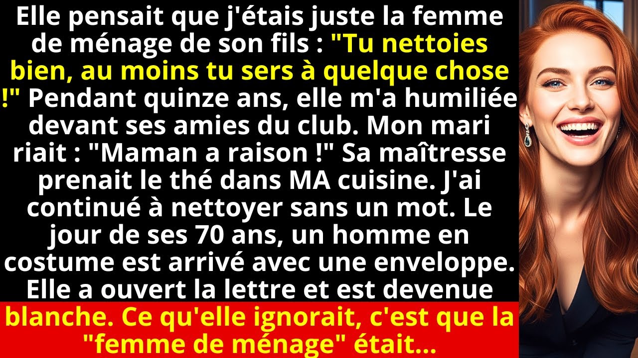 Elle pensait que j'étais juste la femme de ménage de son fils : 