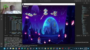 Space invaders game using hand gestures
