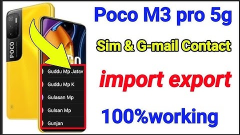 poco m3 pro 5g Sim & G-mail Contact show import export / how to import export contact poco m3 pro 5g