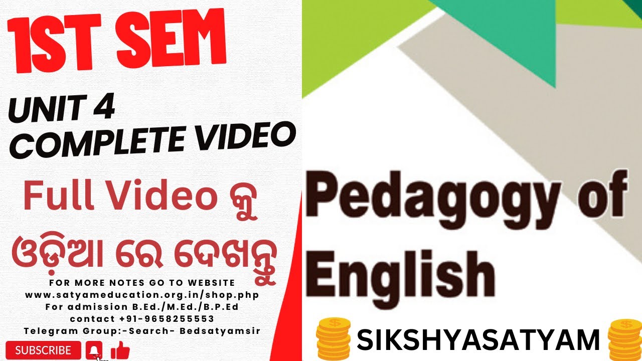 1ST SEM UNIT 4 ENGLISH COMPLETE VIDEO