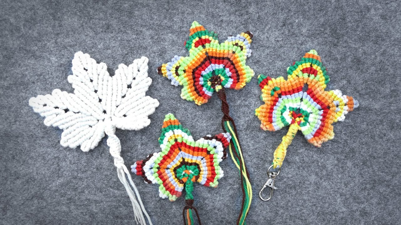 Colorful Maple Leaf Macramé Tutorial 🍁
