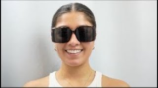 Woman model wearing Saint Laurent SL451 003 Sunglasses Content