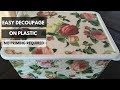 DIY - Super Easy Decoupage on Plastic!! No Priming required!!