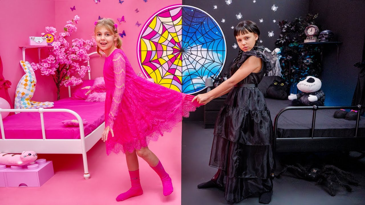 Wednesday Addams in Pink vs Black Challenge