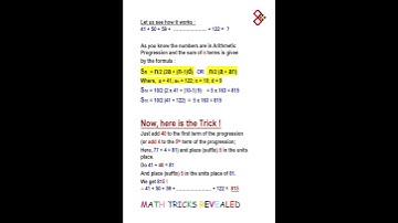 Trick 398 - How to find sum of any 10 Consecutive Natural Numbers with a common difference of 9