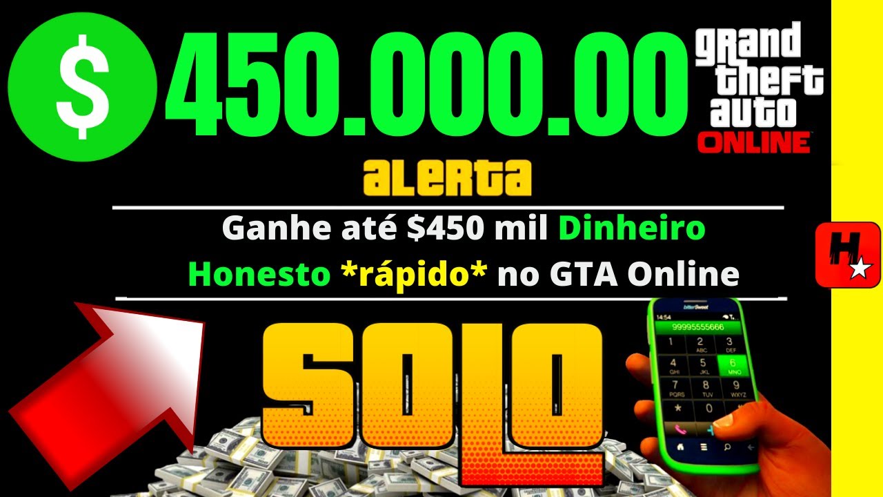 CÓDIGO DE DINHEIRO NO GTA 5💲 SAAAIU💲100 MILHÕES SOLO EM MINUTOS💲GLITCH  DE DINHEIRO GTA 5 ONLINE SOLO 