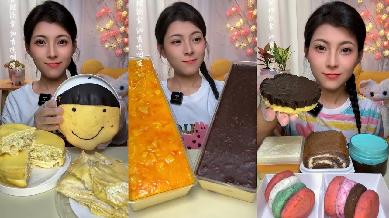 Chocolate Crepe&Chocolate PearlsCAKE 🎂🍰 & DessertASMR/EatingShow Challenge#cream #cake #asmr#mochi