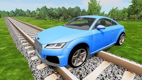 Cars vs Train Rail Tracks - BeamNG Drive Part #1