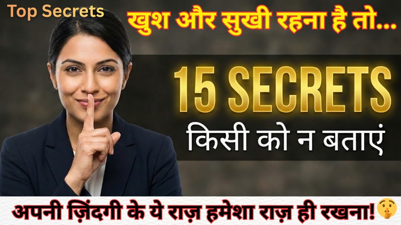 TOP 15 Secrets - अपनी ज़िंदगी की ये 15 बातें किसी को न बताएं | ज़िंदगी बदल जाएगी #secret #women