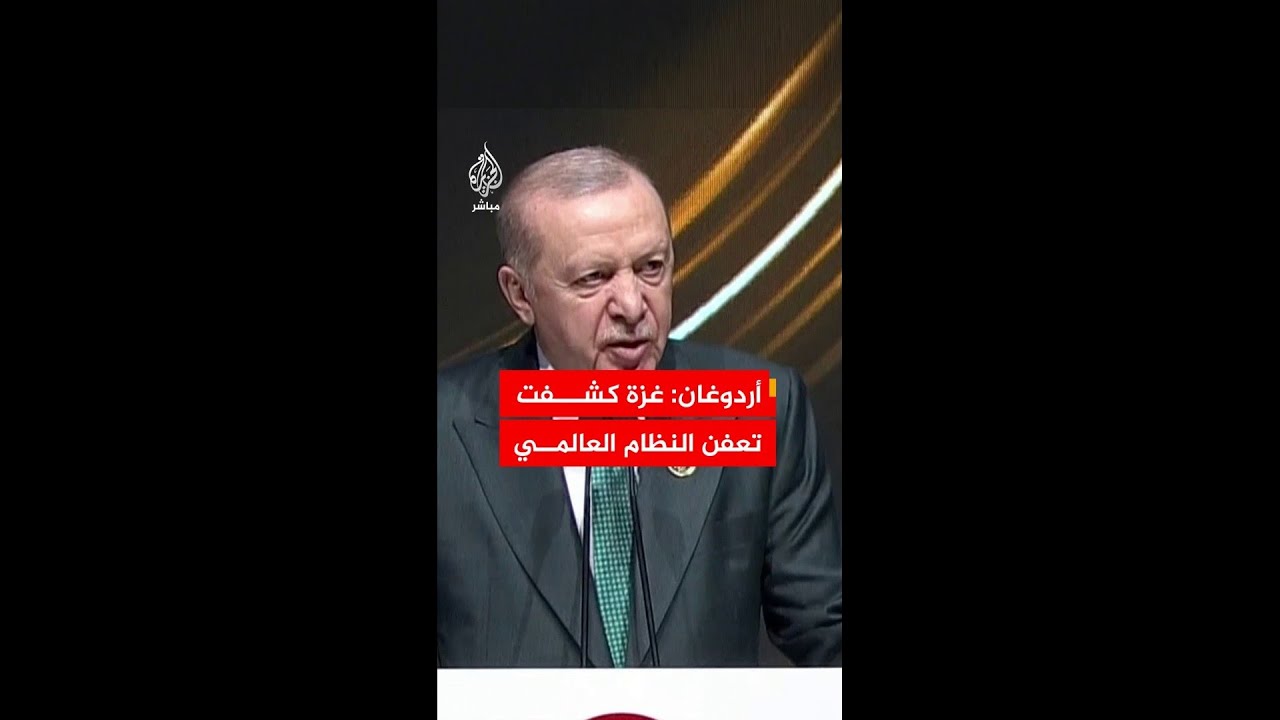 أردوغان: النظام العالمي يعاني أزمة وجودية وأخلاقية يجسدها ما حدث في غزة بعد السابع من أكتوبر
