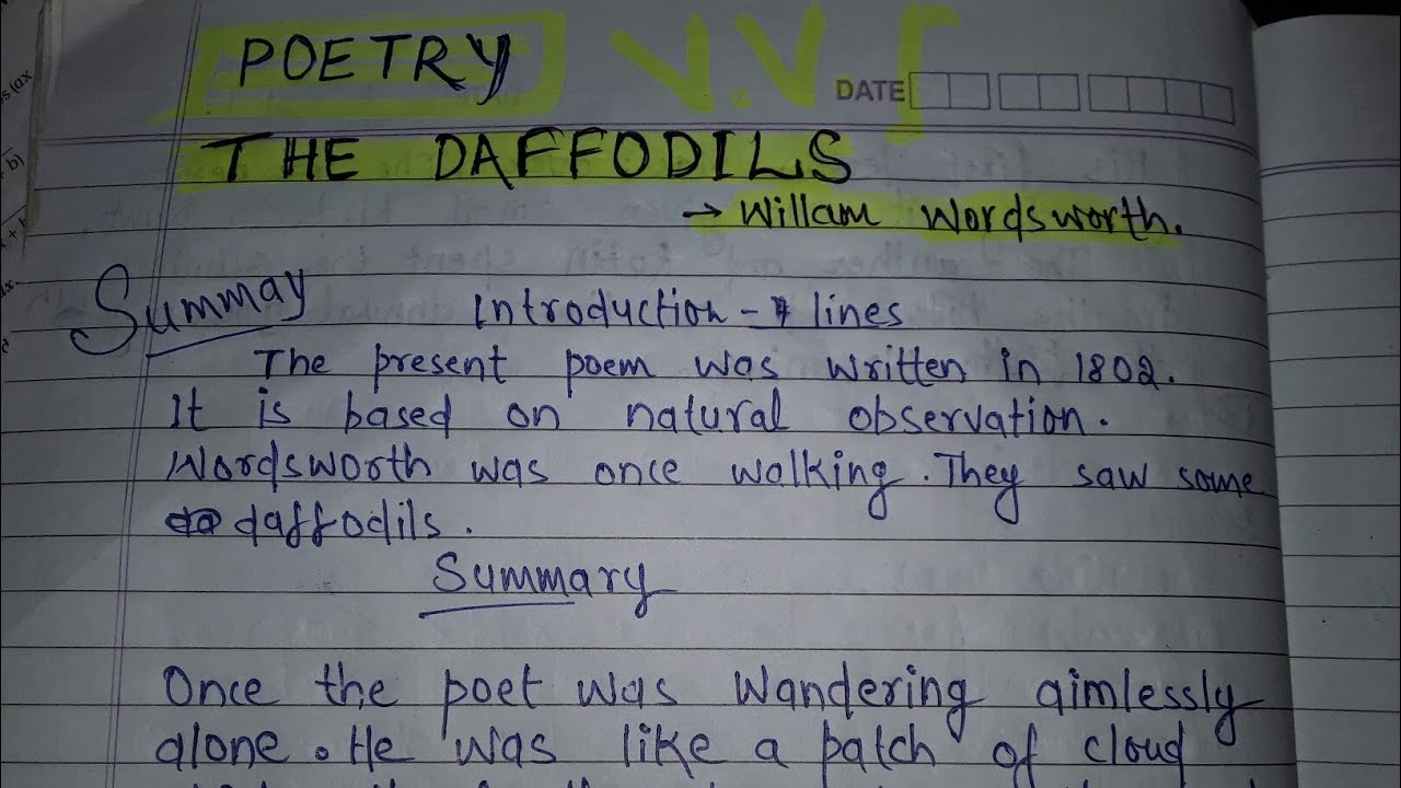 summary the poem daffodils by william wordsworth