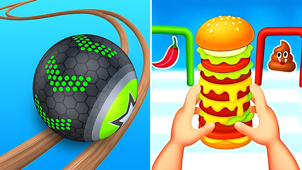 Burger Stack 3D 🆚 Going Balls Walkthrough Android IOS New Update 2026 Gameplay HTR11