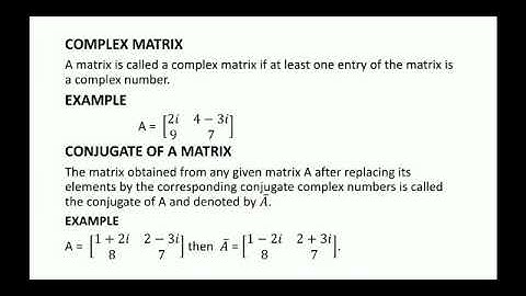 Complex matrices