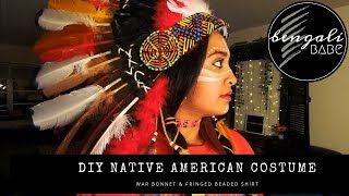 DIY: NATIVE AMERICAN COSTUME | WARBONNET   FRINGED BEADED SHIRT