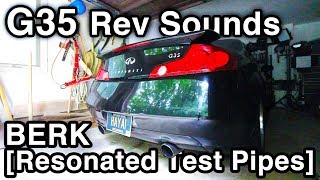 BERK Resonated Test Pipes Vs Stock Catalytic Converters [Nissan/Infiniti Rev Exhaust Sounds]