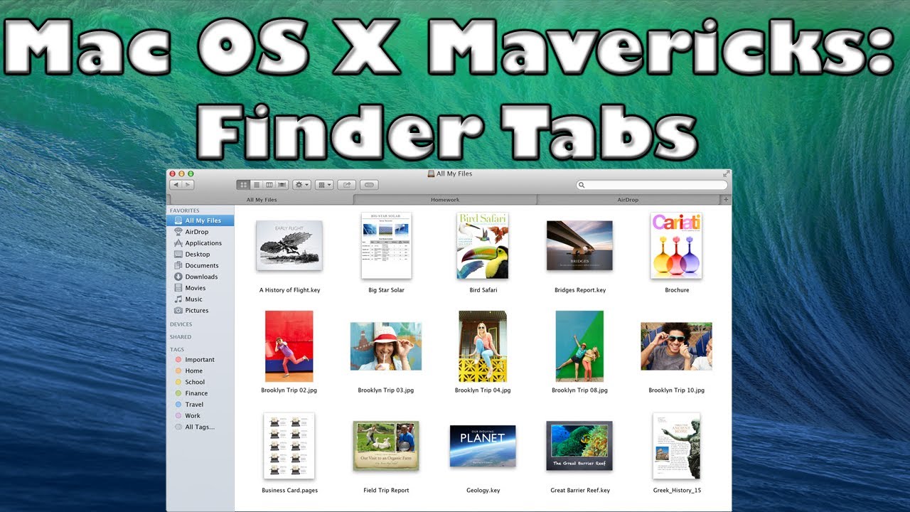 Mac OS X 10.9 Mavericks: Finder Tabs - YouTube