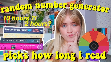 RANDOM NUMBER GENERATOR controls how long i read for a WEEK | spoiler-free reading vlog