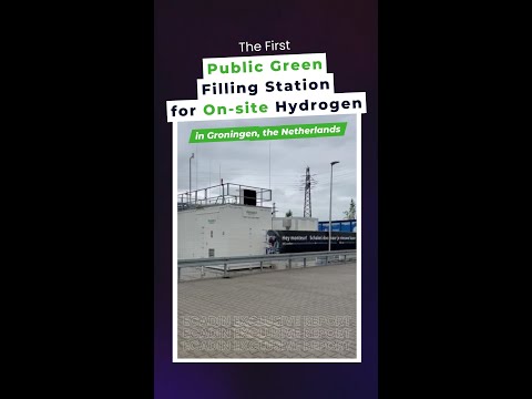 The first public green filling station for on-site hydrogen in Groningen, the Netherlands