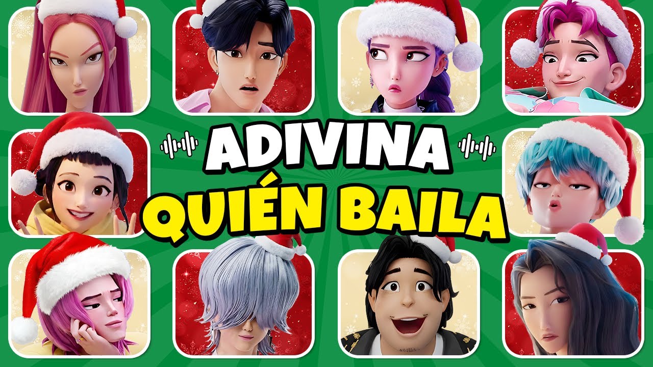 ¡ADIVINA QUIÉN BAILA! 🎶Versión Navideña - LAS GUERRERAS K-POP🔥Rumi💜Jinu💖Zoey🎤Baby Saja😄Mira🔥 Mystery