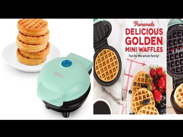 DASH Mini Maker for Individual Waffles, Hash Browns, Keto Chaffles with  Easy to Clean, Non-Stick Surfaces, 4 Inch, Aqua