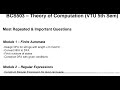 BCS503 Theory of Computation | Most Repeated & Expected Questions | VTU 5th Sem