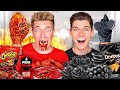 Eating only one color of food for 24 hours how to break 100 rules with rainbow foods vs friends