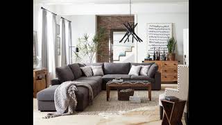 Coaster 551324 6 pc Latitude run artzt serene charcoal linen blend fabric modular sectional sofa