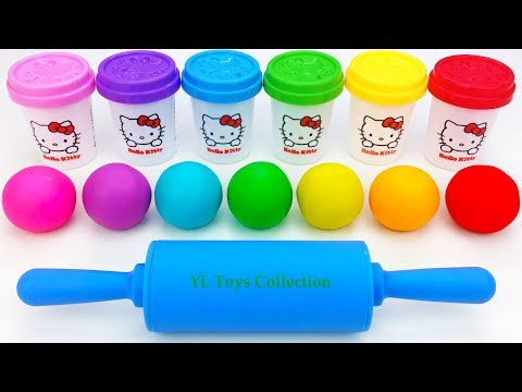 Learn Colors Hello Kitty Dough with Ice Cream Popsicles Molds and Surprise Toys Shopkins