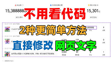 不用看代码，两种方法，在浏览器上直接修改网页任意文字，所见即所得