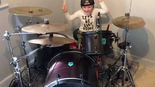 Slipknot - All out life Drum cover. Caleb H age 5