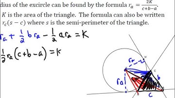 Radius of an Excircle and Area of the Triangle