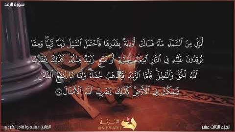 سورة الرعد كاملة مكتوبة بصوت القارئ "بيشه وا قادر الكردي"