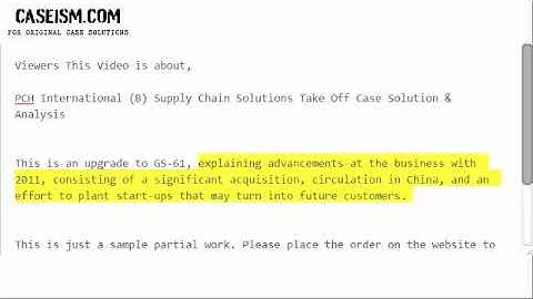 PCH International (B) Supply Chain Solutions Take Off Case Solution & Analysis