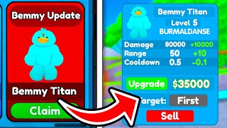 New Leaks! 😲😱 I GOT NEW UNIT Bemmy Titan ! ☠️ NEW UPDATE Roblox Toilet Tower Defense