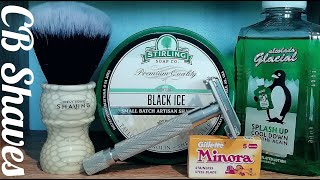 A Mentholated Shave With Stirling Soap Co-Black Ice/Parker 74R Razor/West Coast Shaving Brush...