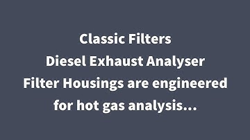Classic Filters - Diesel Exhaust Analyser Filters