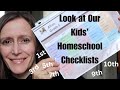 Look at our kids homeschool checklists  10th9th7th5th3rd1st grades